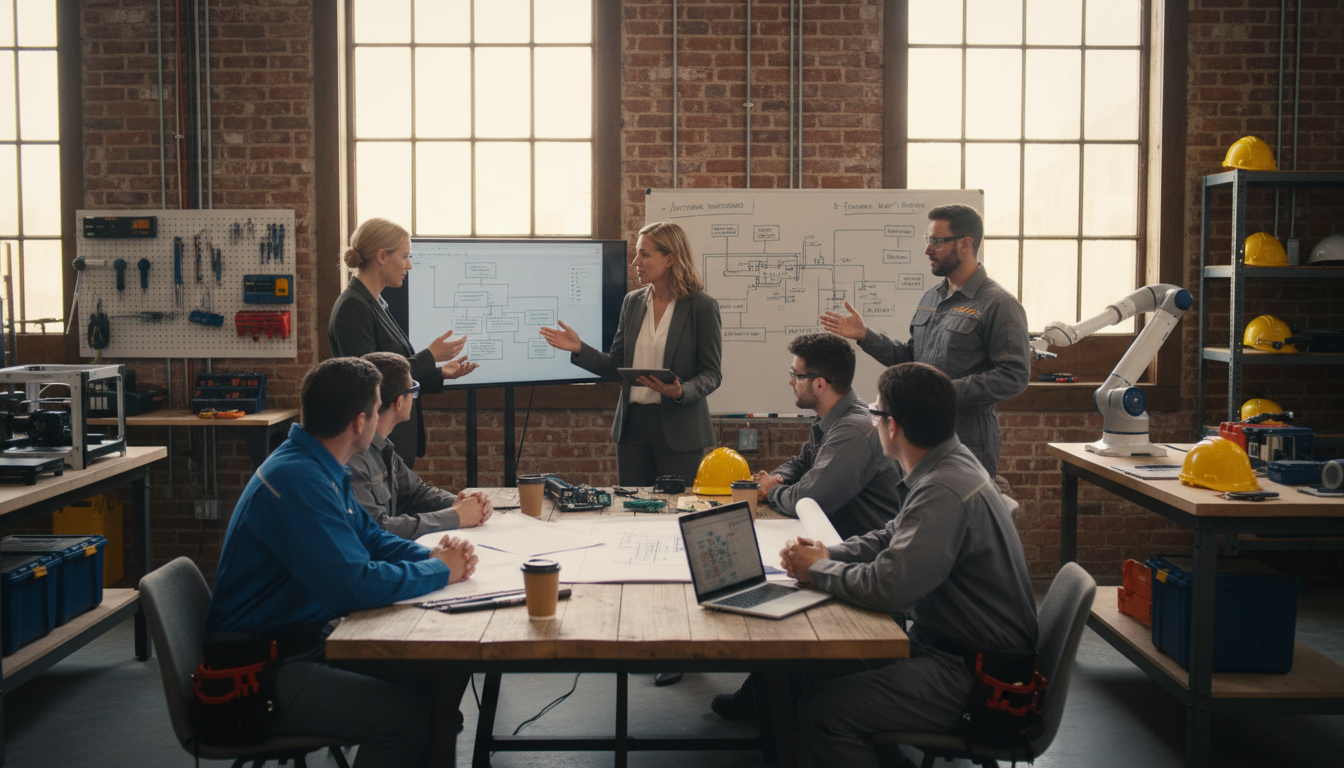 Service business strategy meeting