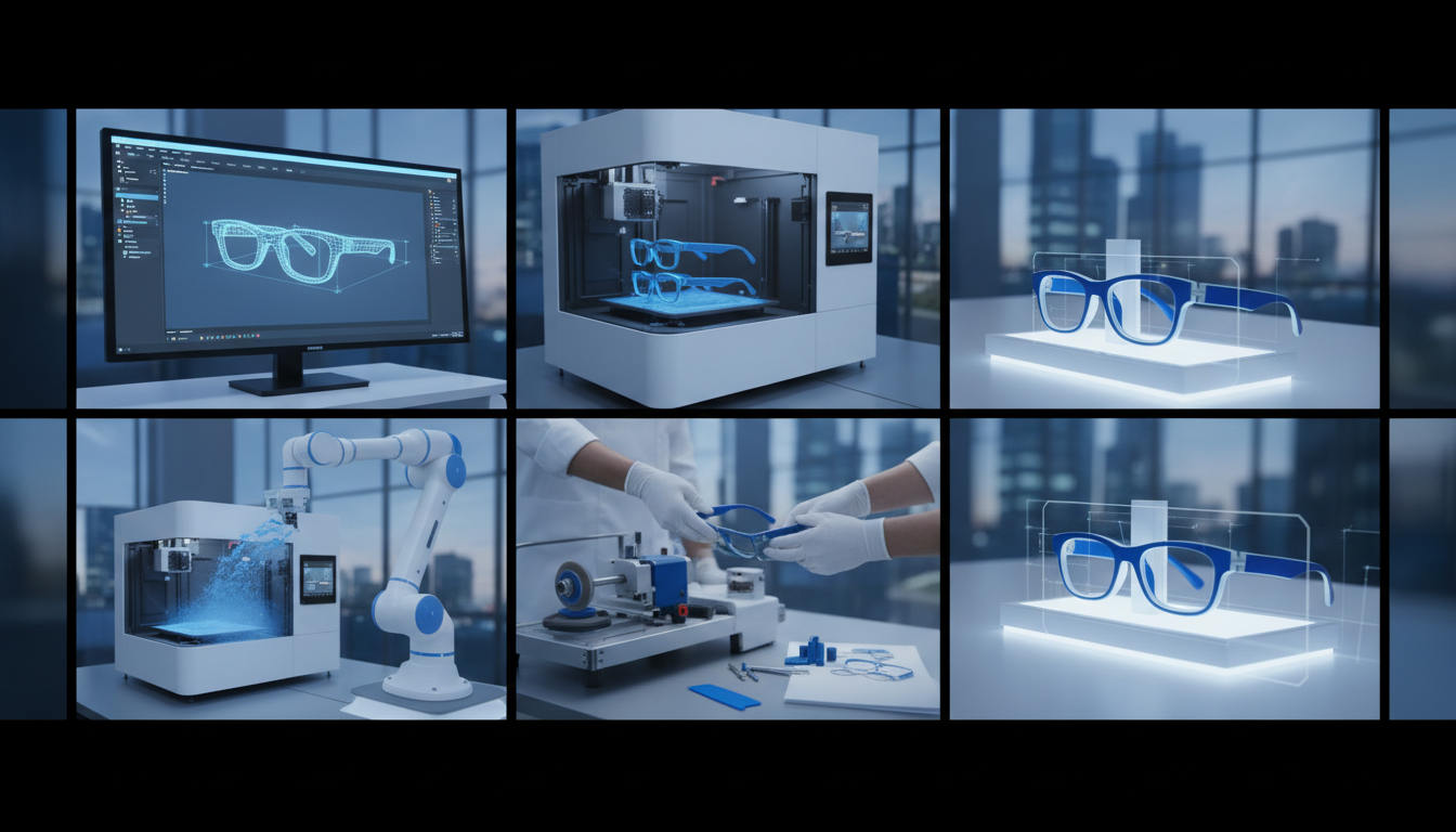 3D printing technology creating custom eyeglass frames