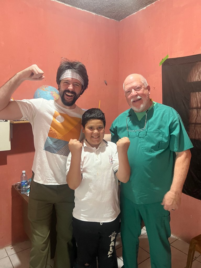 Celebrating with a patient