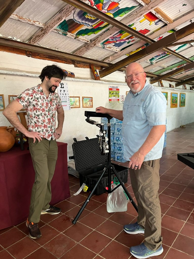 Setting up vision screening equipment