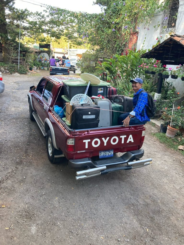 Loading equipment into truck for transport