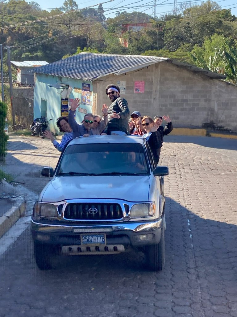 Team riding through El Salvador