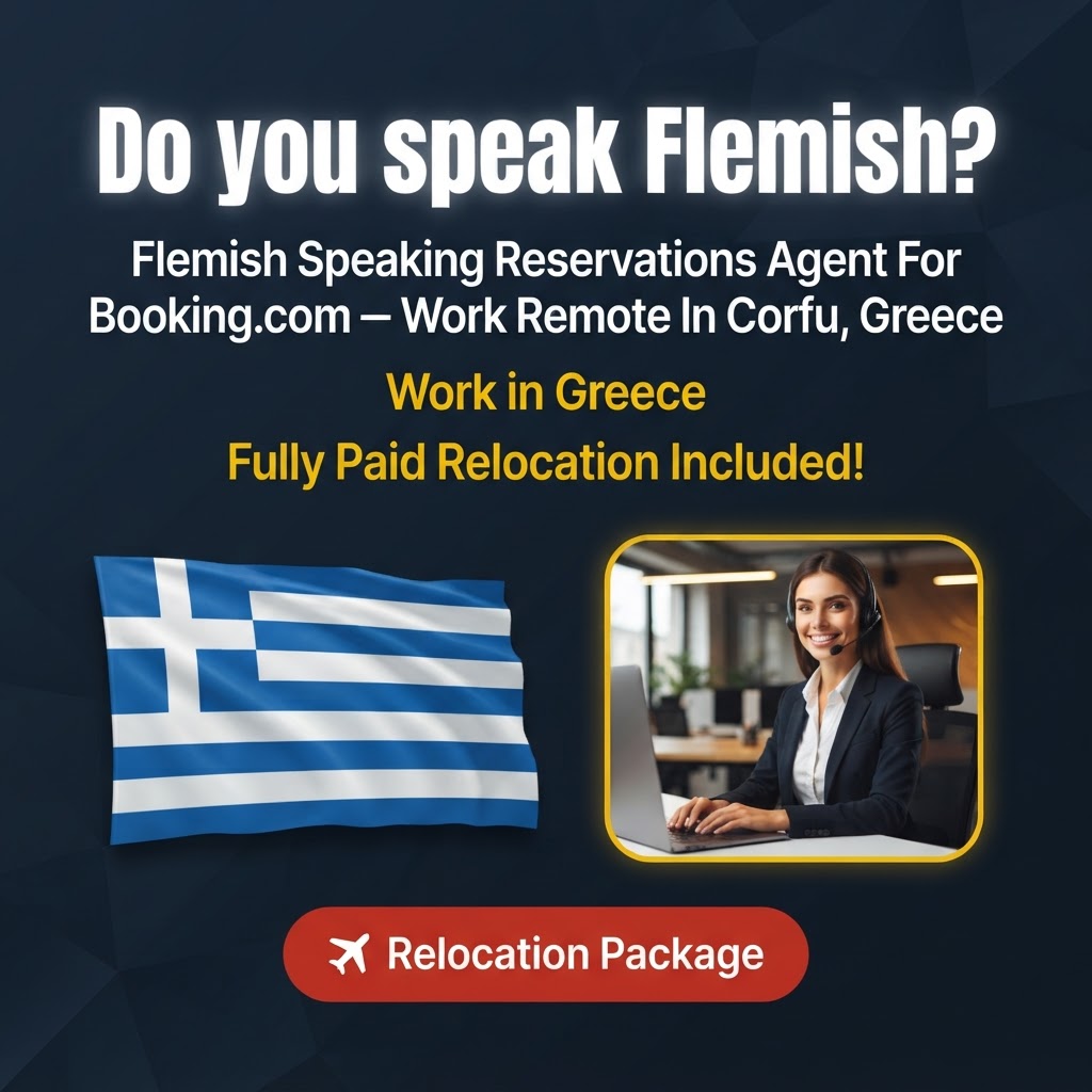 Flemish Speaking Reservations Agent For Booking.com job in Greece - Mercier Consultancy