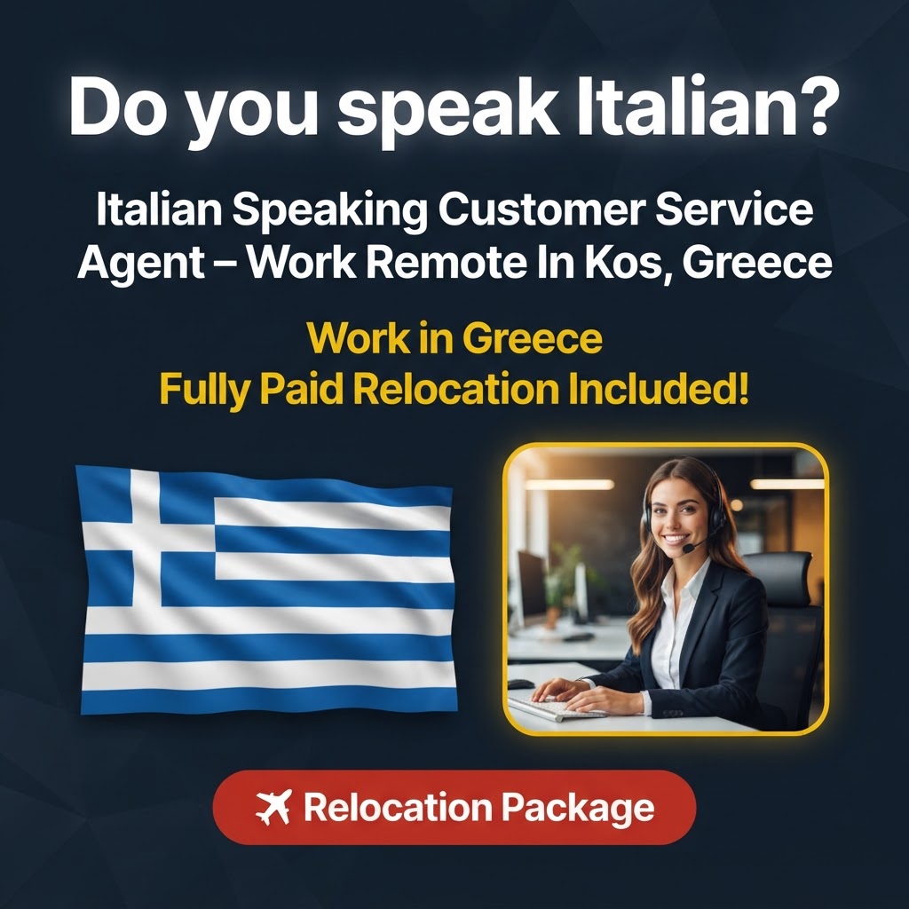 Italian Speaking Customer Service Agent – Work Remote In Kos, Greece job in Greece - Mercier Consultancy