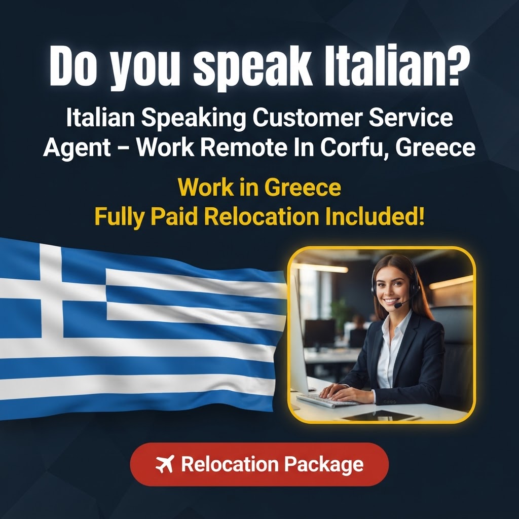 Italian Speaking Customer Service Agent – Work Remote In Corfu, Greece job in Greece - Mercier Consultancy