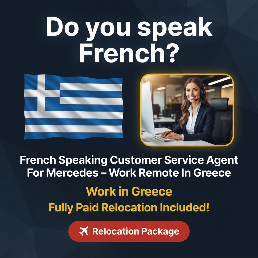 French Speaking Customer Service Agent For Mercedes – Work Remote In Greece job in Greece - Mercier Consultancy