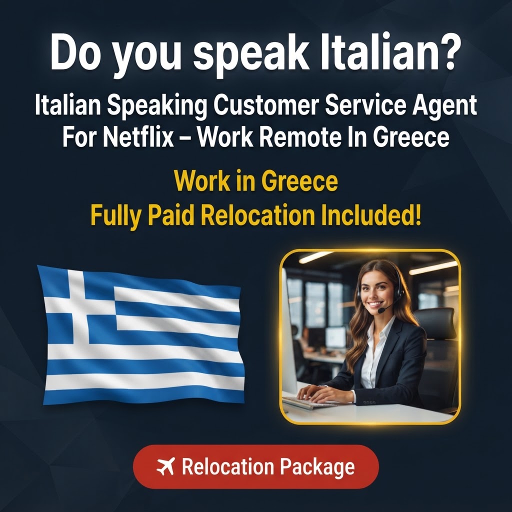 Italian Speaking Customer Service Agent For Netflix – Work Remote In Greece job in Greece - Mercier Consultancy