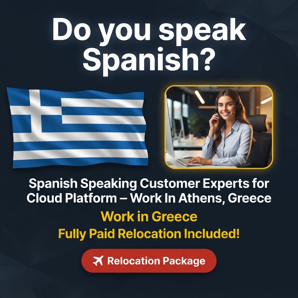 Spanish Speaking Customer Experts for Cloud Platform – Work In Athens, Greece job in Greece - Mercier Consultancy