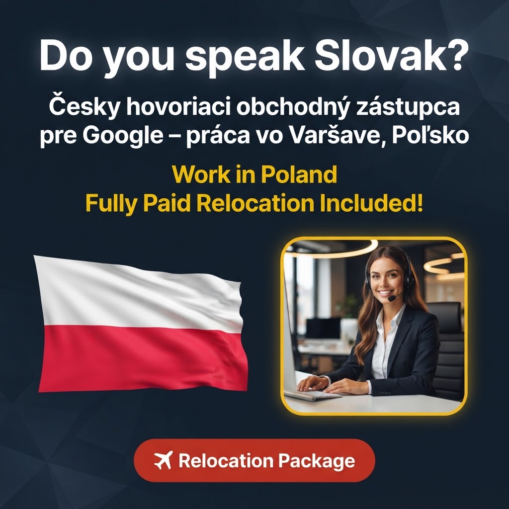 Česky hovoriaci obchodný zástupca pre Google – práca vo Varšave, Poľsko job in Poland - Mercier Consultancy