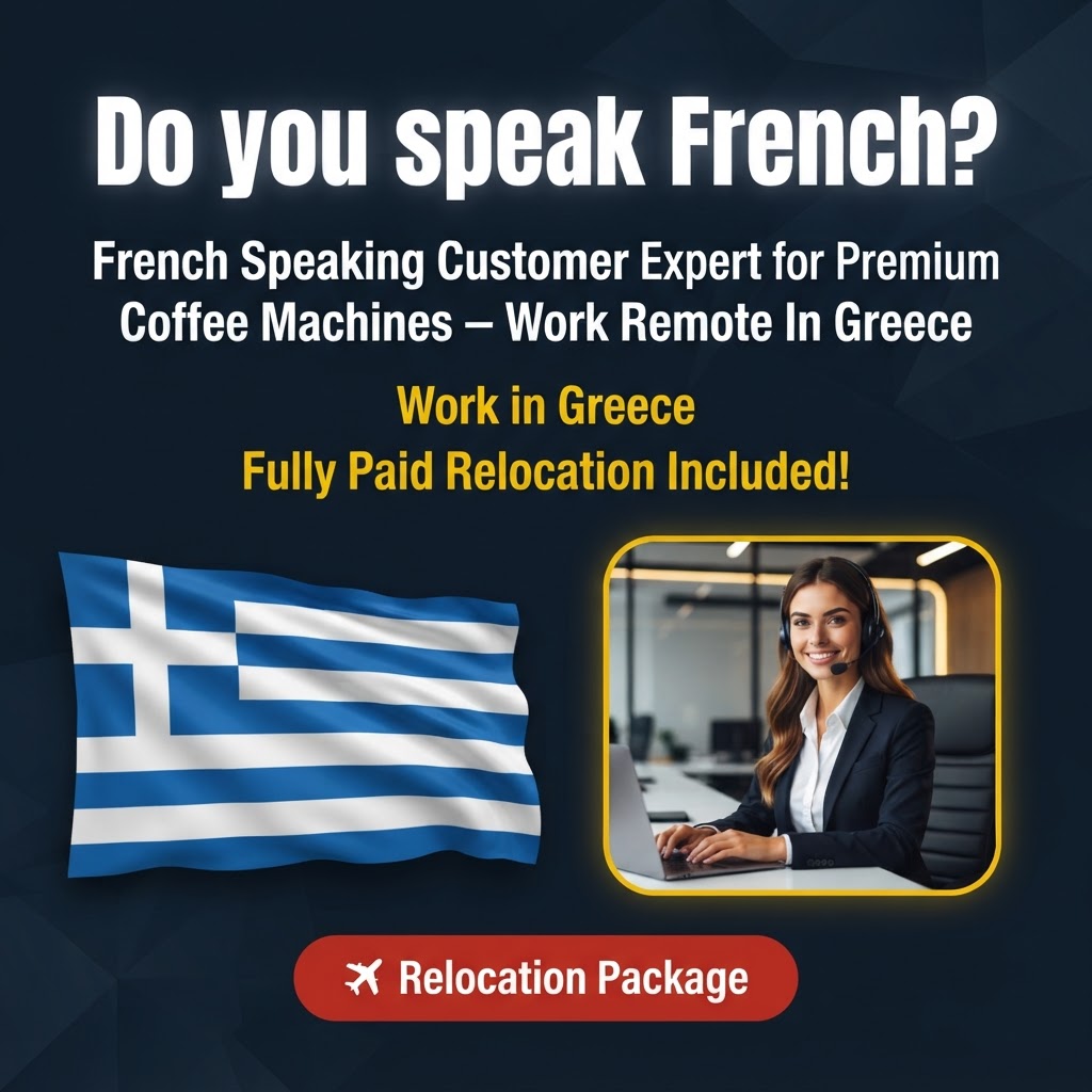 French Speaking Customer Expert for Premium Coffee Machines – Work Remote In Greece job in Greece - Mercier Consultancy