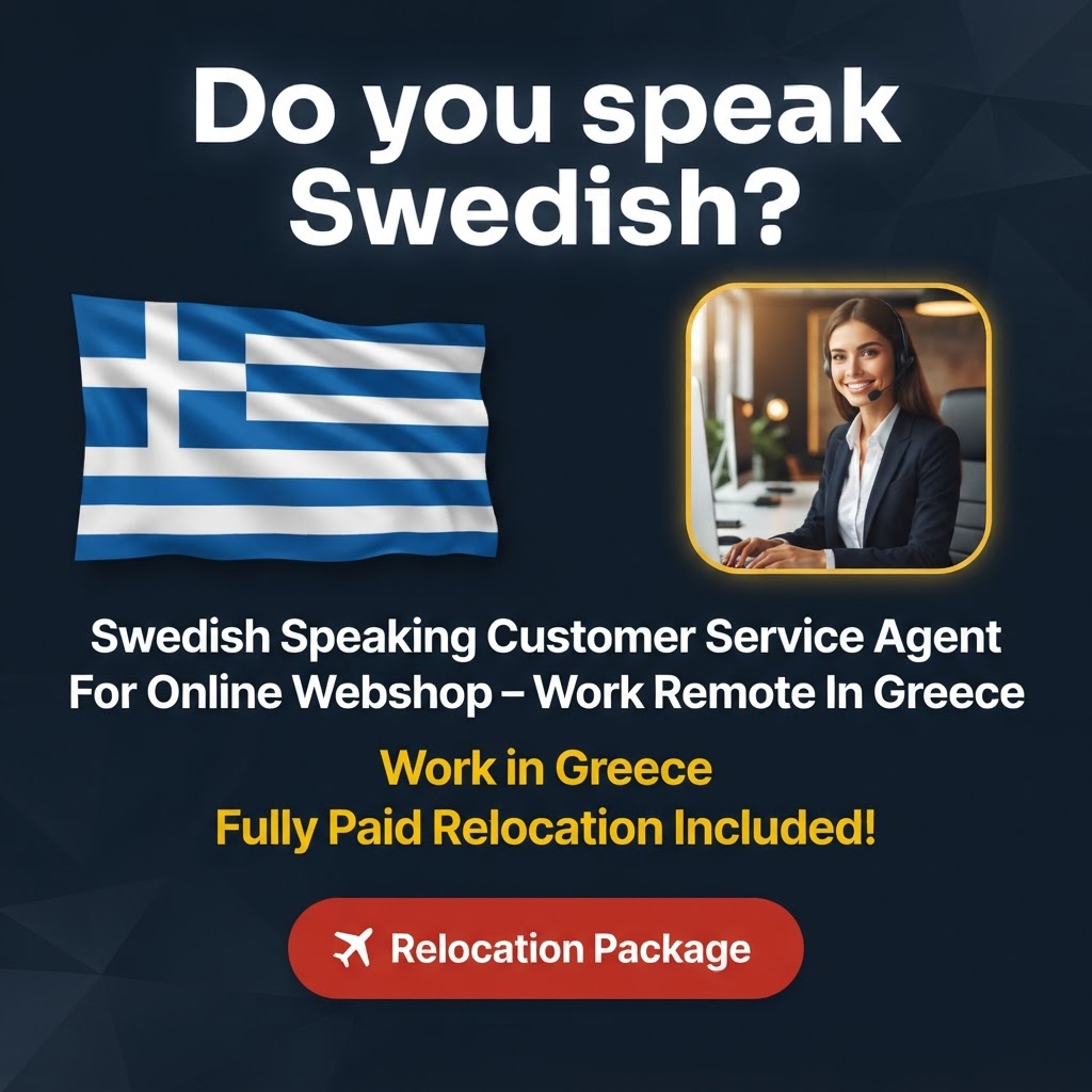 Swedish Speaking Customer Service Agent For Online Webshop – Work Remote In Greece job in Greece - Mercier Consultancy