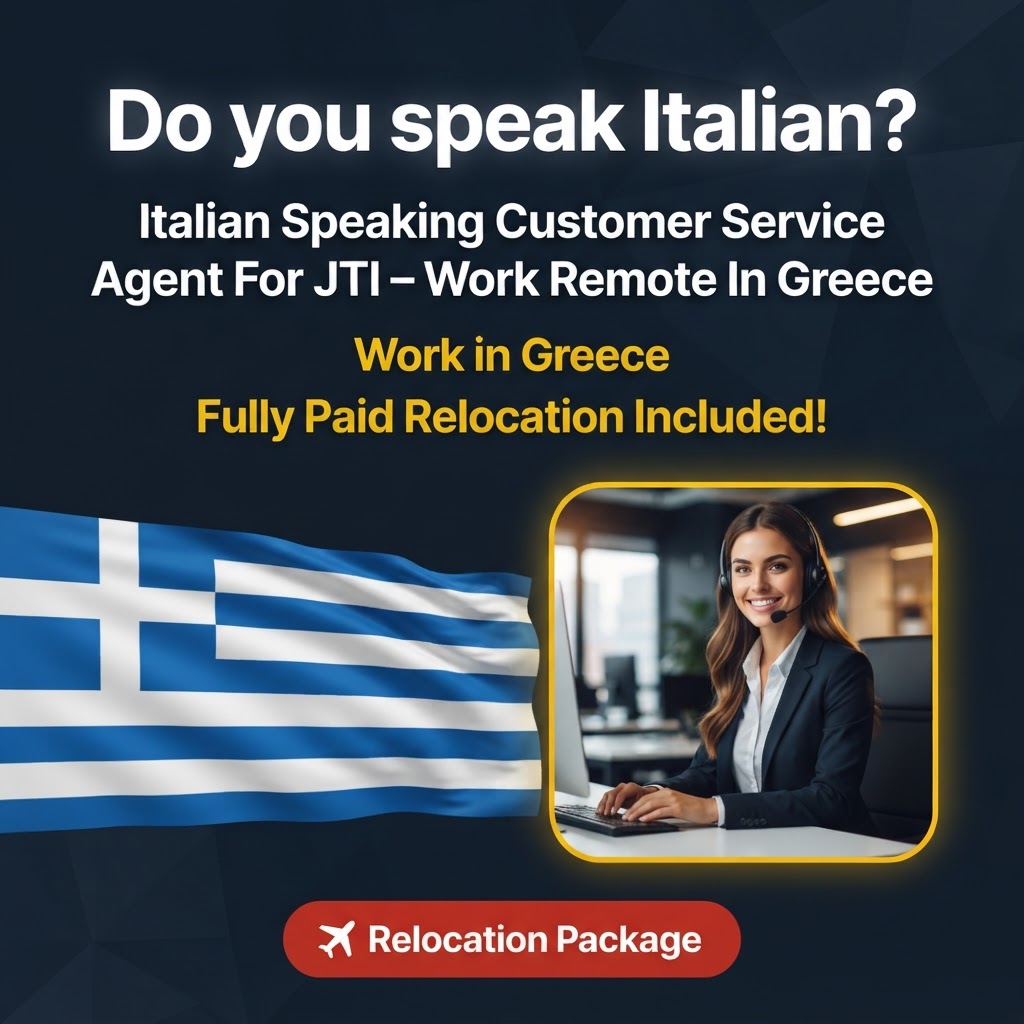 Italian Speaking Customer Service Agent For JTI – Work Remote In Greece job in Greece - Mercier Consultancy