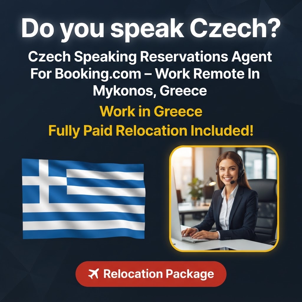 Czech Speaking Reservations Agent For Booking.com – Work Remote In Mykonos, Greece job in Greece - Mercier Consultancy