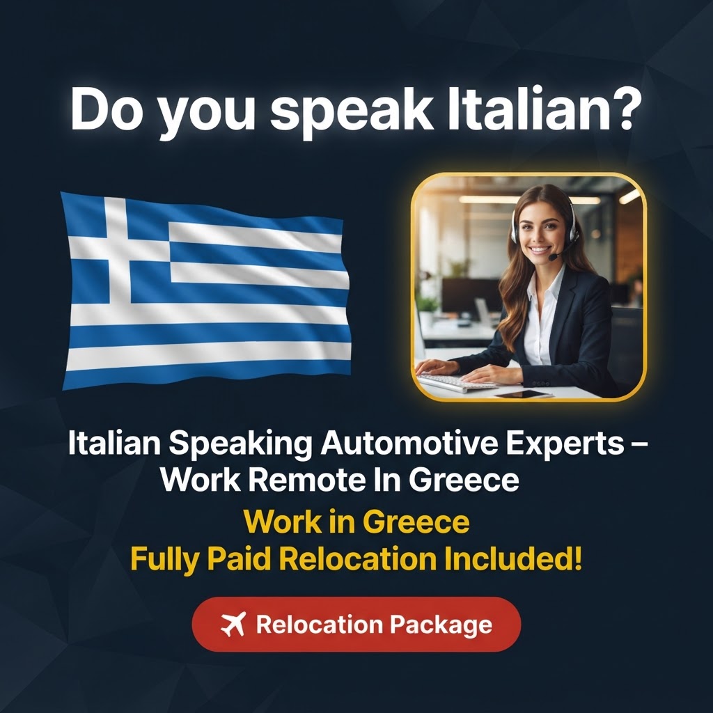 Italian Speaking Automotive Experts – Work Remote In Greece job in Greece - Mercier Consultancy