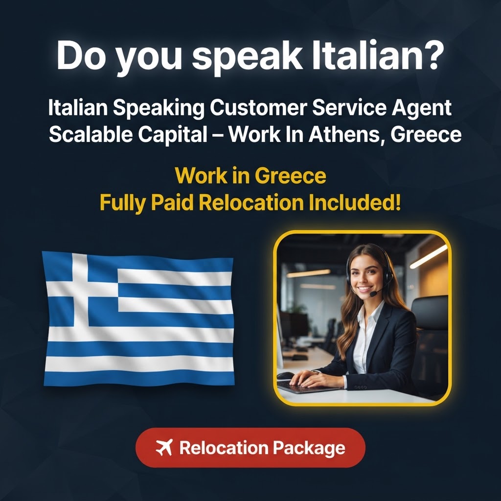 Italian Speaking Customer Service Agent For Scalable Capital – Work In Athens, Greece job in Greece - Mercier Consultancy