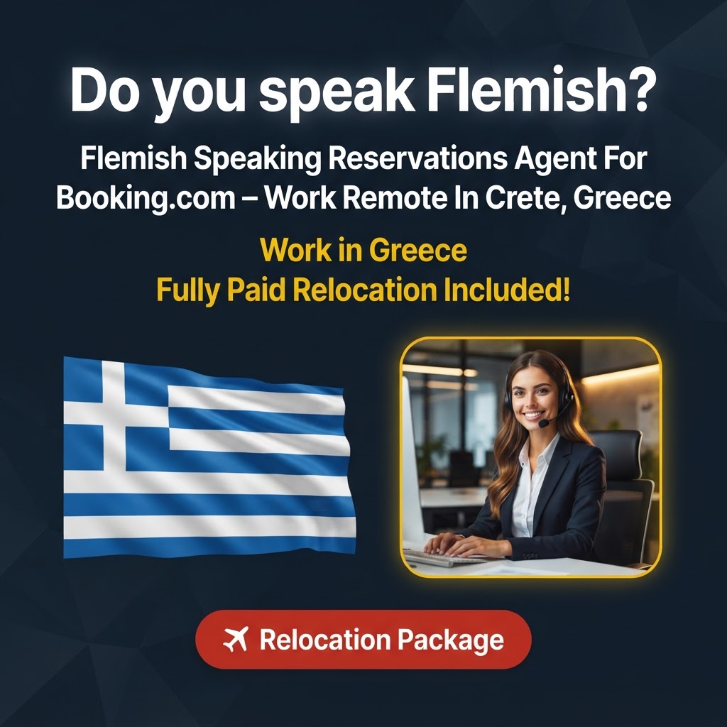 Flemish Speaking Reservations Agent For Booking.com job in Greece - Mercier Consultancy