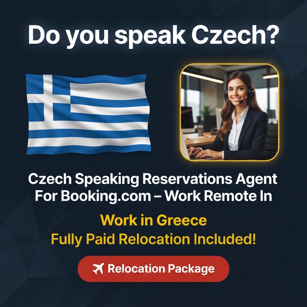 Czech Speaking Reservations Agent For Booking.com – Work Remote In Corfu, Greece job in Greece - Mercier Consultancy