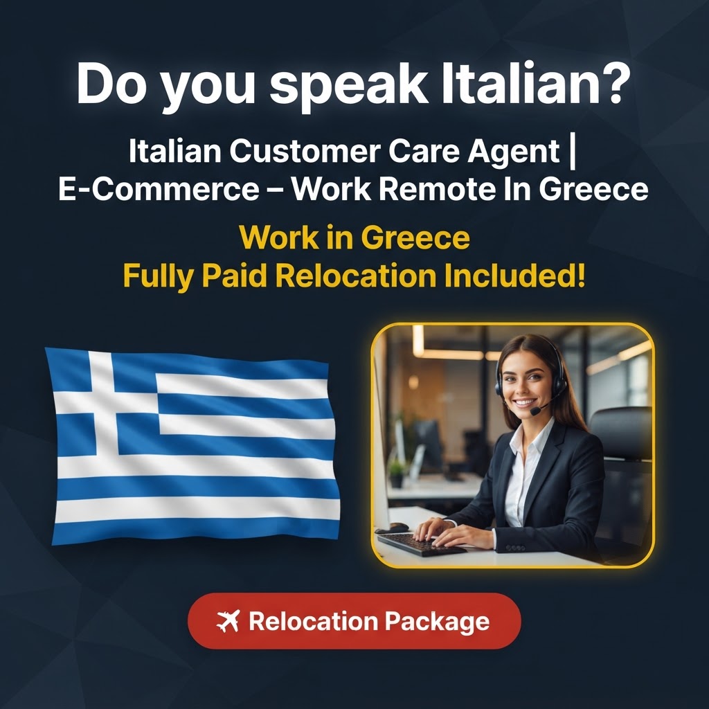 Italian Customer Care Agent | E-Commerce – Work Remote In Greece job in Greece - Mercier Consultancy