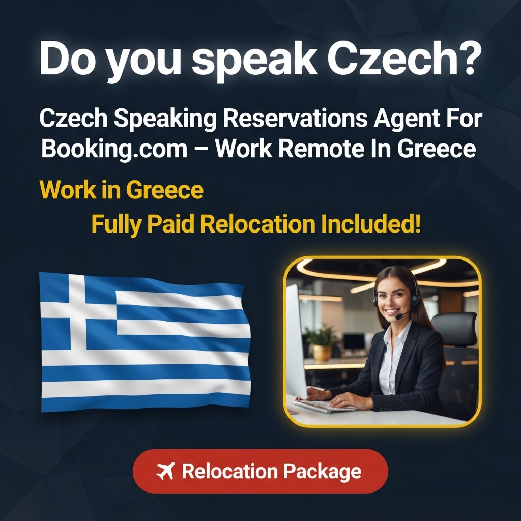 Czech Speaking Reservations Agent For Booking.com – Work Remote In Greece job in Greece - Mercier Consultancy