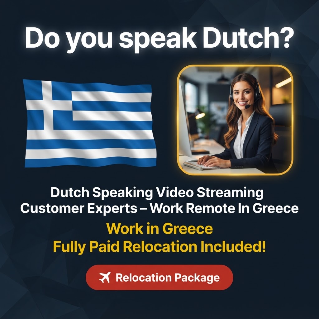 Dutch Speaking Video Streaming Customer Experts – Work Remote In Greece job in Greece - Mercier Consultancy