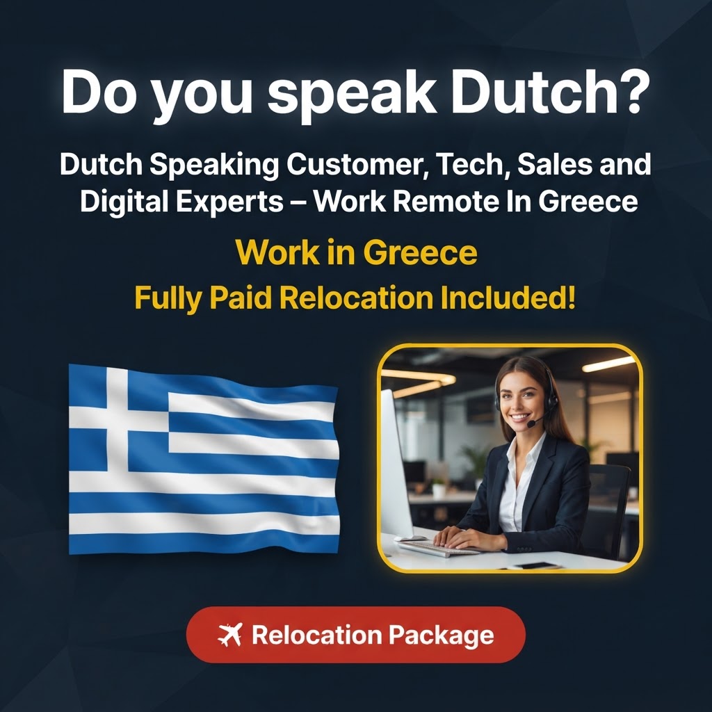 Dutch Speaking Customer, Tech, Sales and Digital Experts – Work Remote In Greece job in Greece - Mercier Consultancy