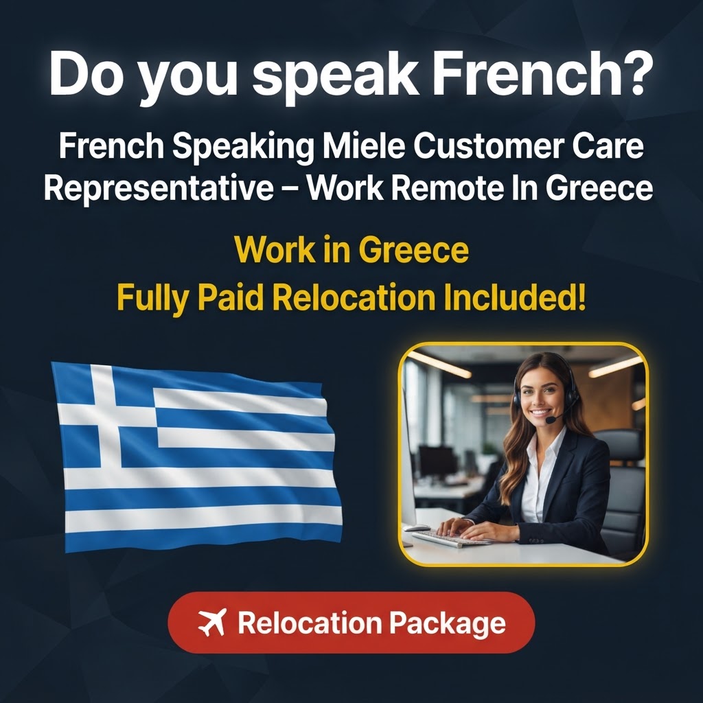 French Speaking Miele Customer Care Representative – Work Remote In Greece job in Greece - Mercier Consultancy