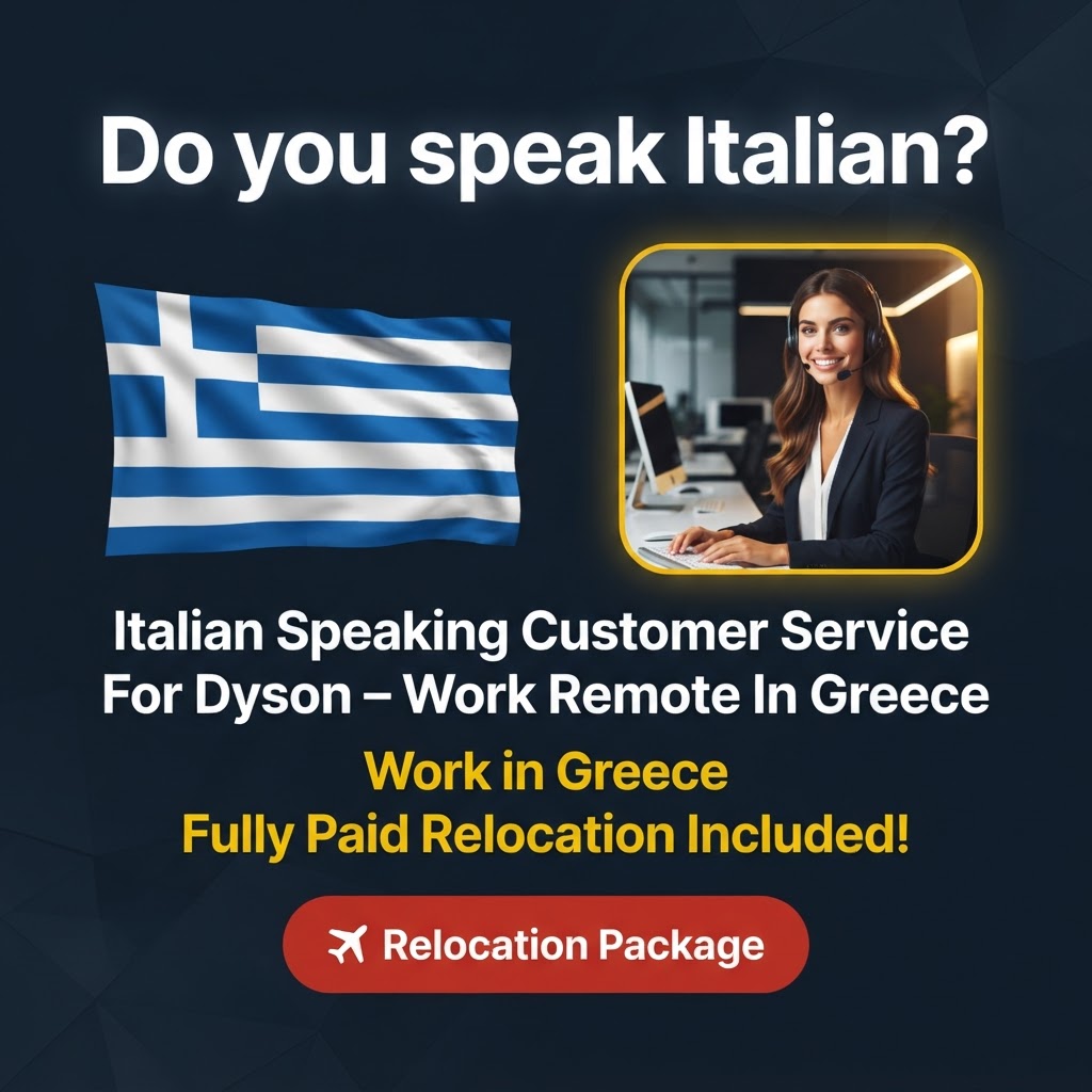 Italian Speaking Customer Service Agent For Dyson – Work Remote In Greece job in Greece - Mercier Consultancy