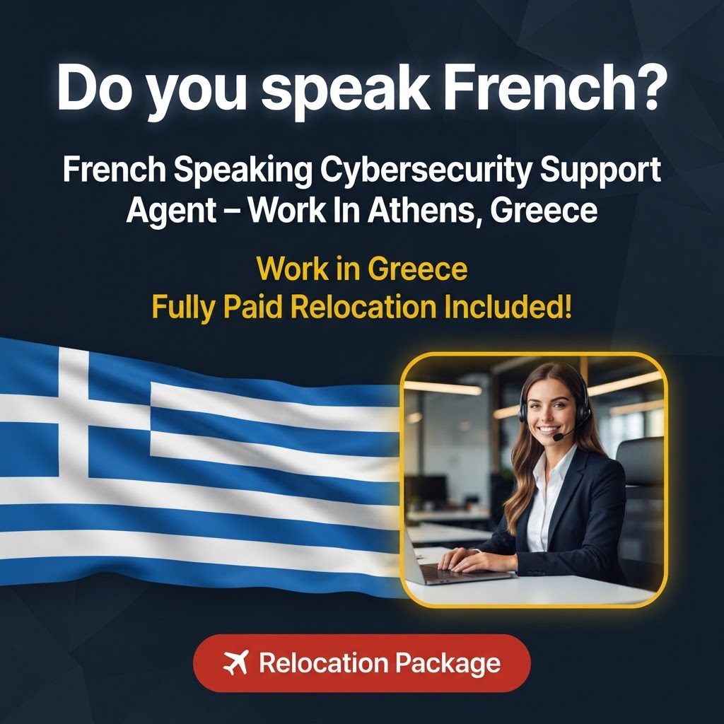 French Speaking Cybersecurity Support Agent – Work In Athens, Greece