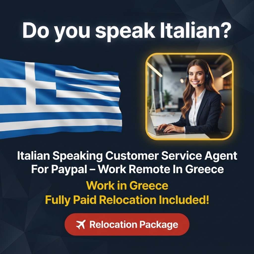 Italian Speaking Customer Service Agent For Paypal – Work Remote In Greece job in Greece - Mercier Consultancy