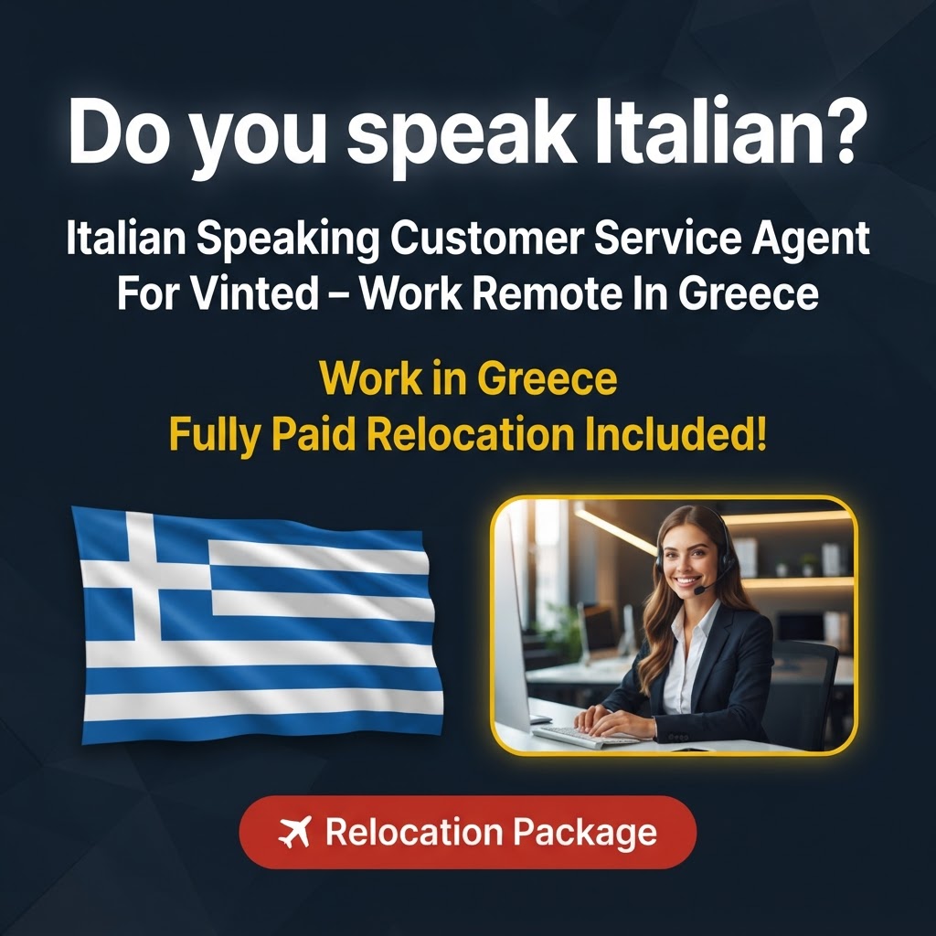 Italian Speaking Customer Service Agent For Vinted – Work Remote In Greece job in Greece - Mercier Consultancy