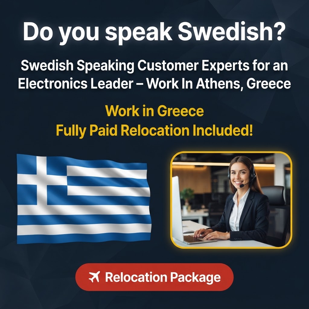 Swedish Speaking Customer Experts for an Electronics Leader – Work In Athens, Greece job in Greece - Mercier Consultancy