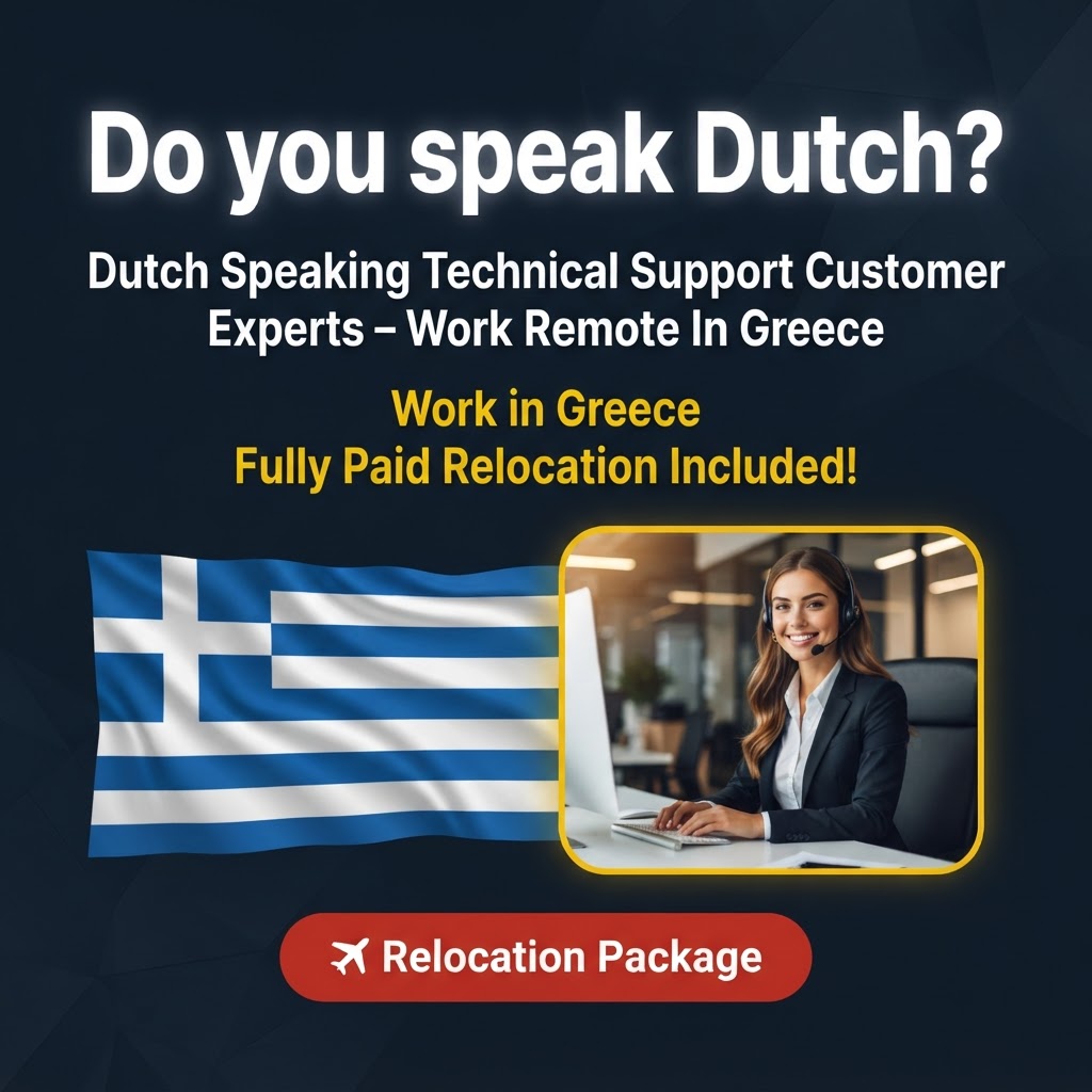 Dutch Speaking Technical Support Customer Experts – Work Remote In Greece job in Greece - Mercier Consultancy