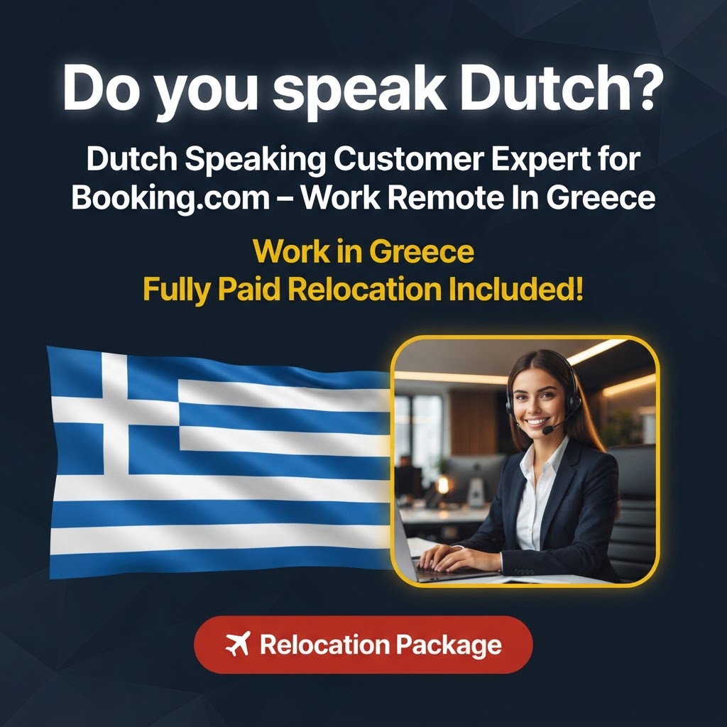 Dutch Speaking Customer Expert for Booking.com – Work Remote In Greece job in Greece - Mercier Consultancy