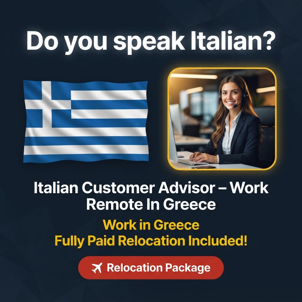Italian Customer Advisor – Work Remote In Greece job in Greece - Mercier Consultancy