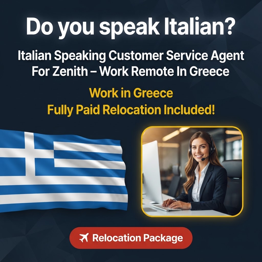 Italian Speaking Customer Service Agent For Zenith – Work Remote In Greece job in Greece - Mercier Consultancy