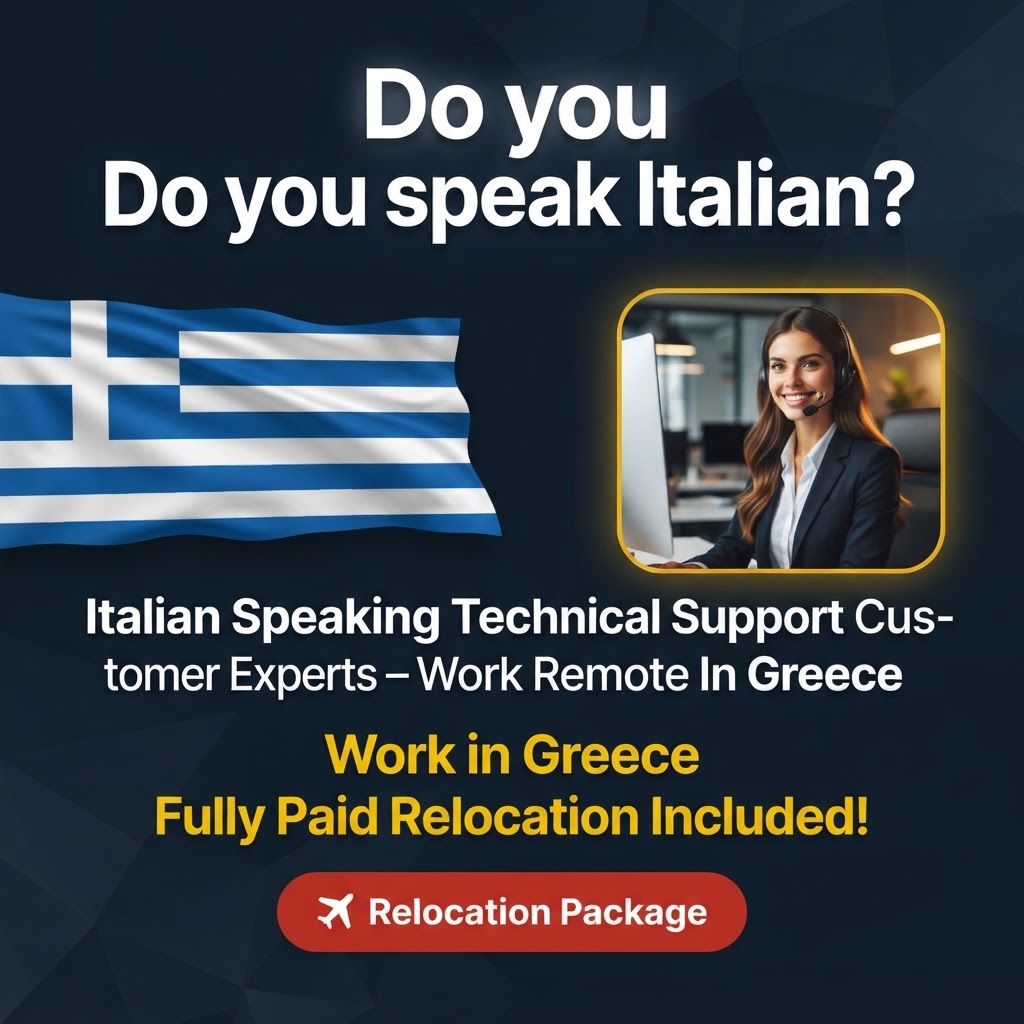 Italian Speaking Technical Support Customer Experts – Work Remote In Greece job in Greece - Mercier Consultancy
