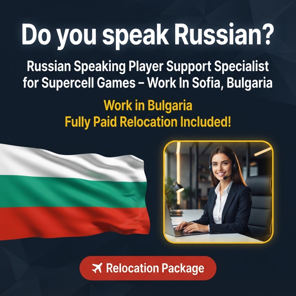 Russian Speaking Player Support Specialist for Supercell Games – Work In Sofia, Bulgaria job in Bulgaria - Mercier Consultancy