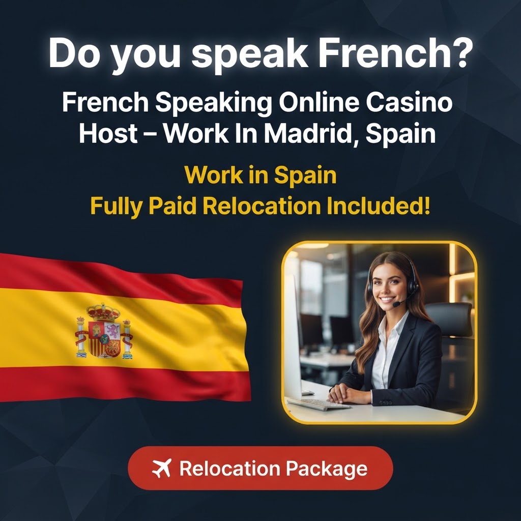 French Speaking Online Casino Host – Work In Madrid, Spain job in Spain - Mercier Consultancy