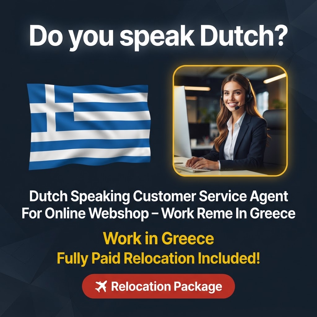 Dutch Speaking Customer Service Agent For Online Webshop – Work Remote In Greece job in Greece - Mercier Consultancy