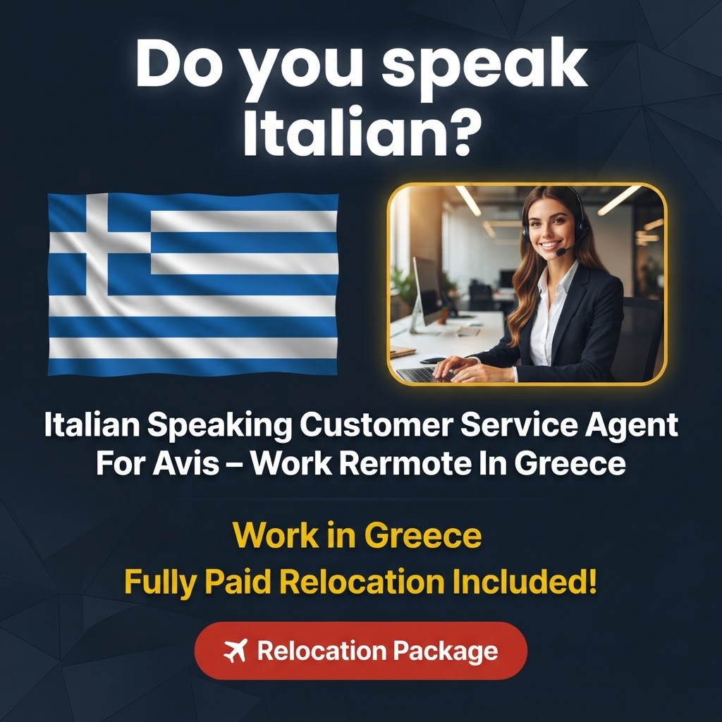 Italian Speaking Customer Service Agent For Avis – Work Remote In Greece job in Greece - Mercier Consultancy