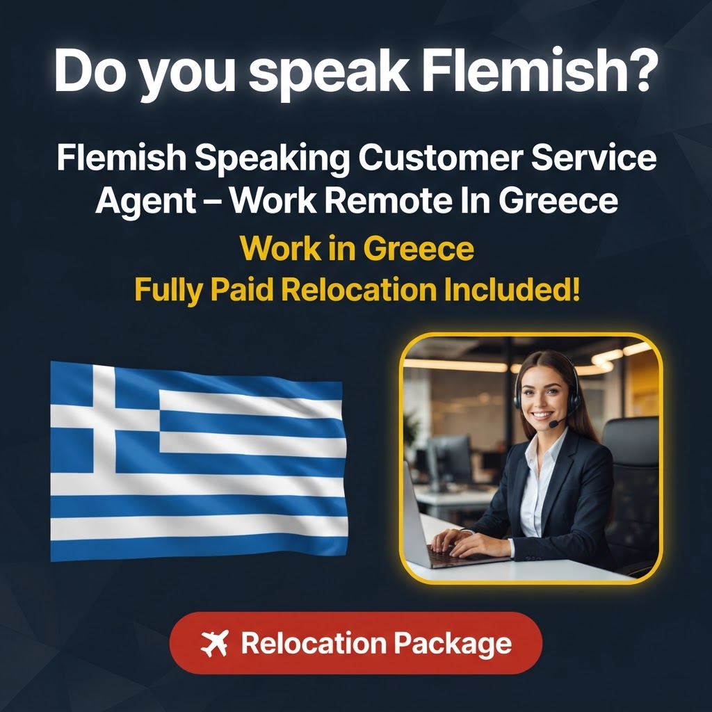 Flemish Speaking Customer Service Agent – Work Remote In Greece job in Greece - Mercier Consultancy