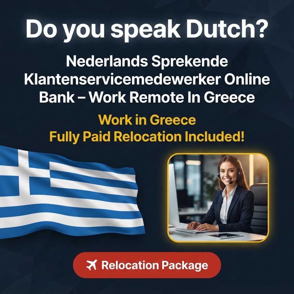 Nederlands Sprekende Klantenservicemedewerker Online Bank – Work Remote In Greece job in Greece - Mercier Consultancy