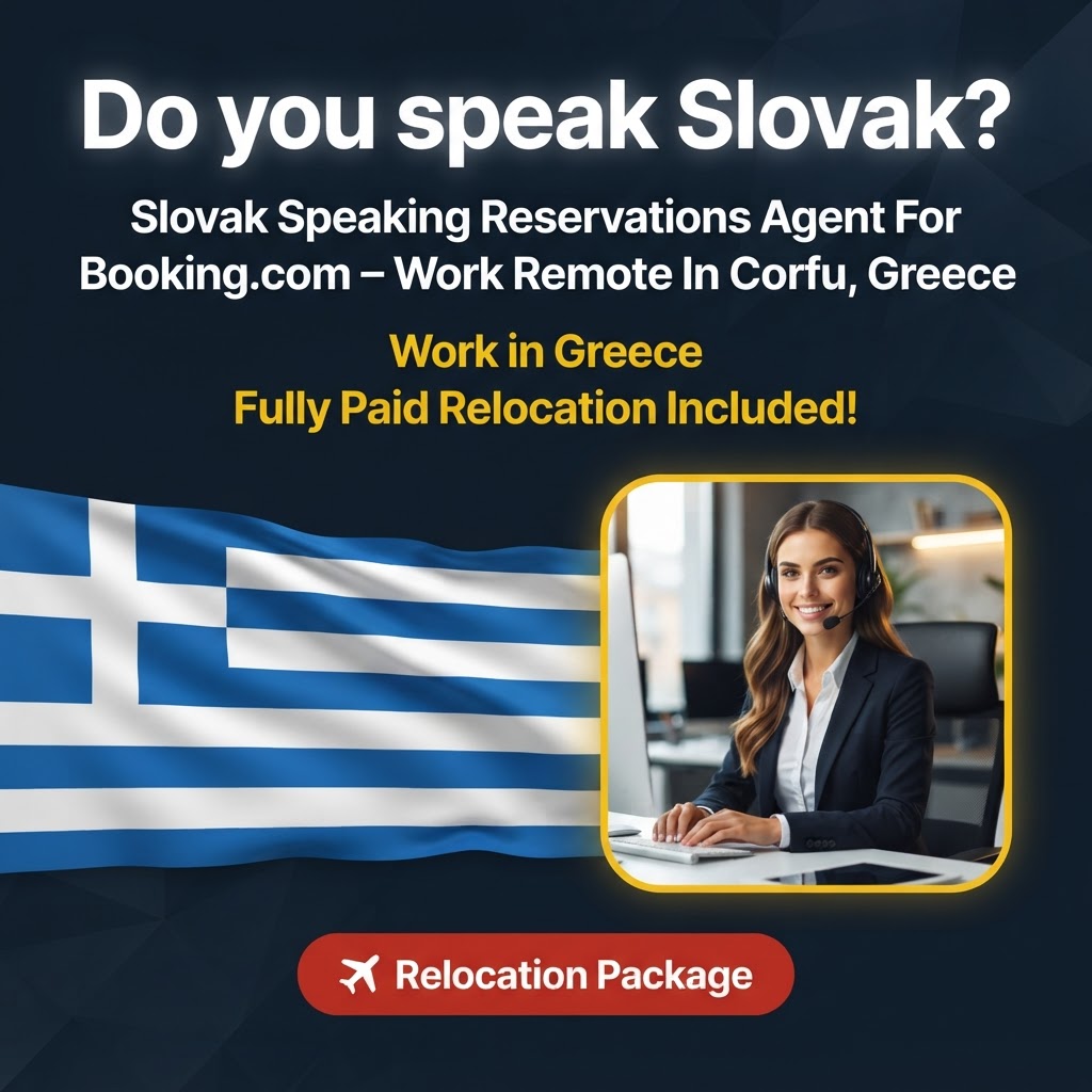 Slovak Speaking Reservations Agent For Booking.com – Work Remote In Corfu, Greece job in Greece - Mercier Consultancy