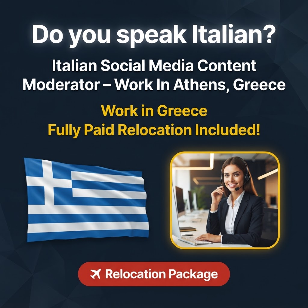 Italian Social Media Content Moderator – Work In Athens, Greece job in Greece - Mercier Consultancy