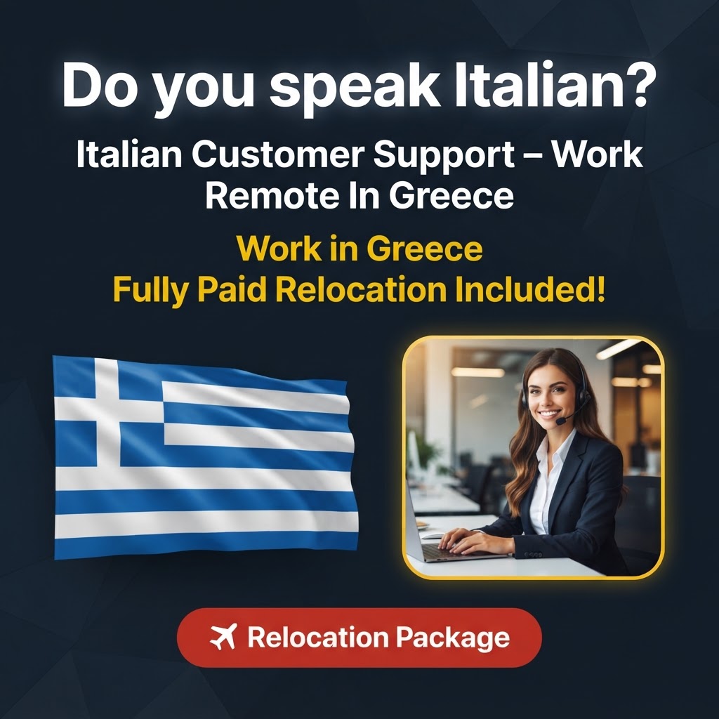 Italian Customer Support – Work Remote In Greece job in Greece - Mercier Consultancy