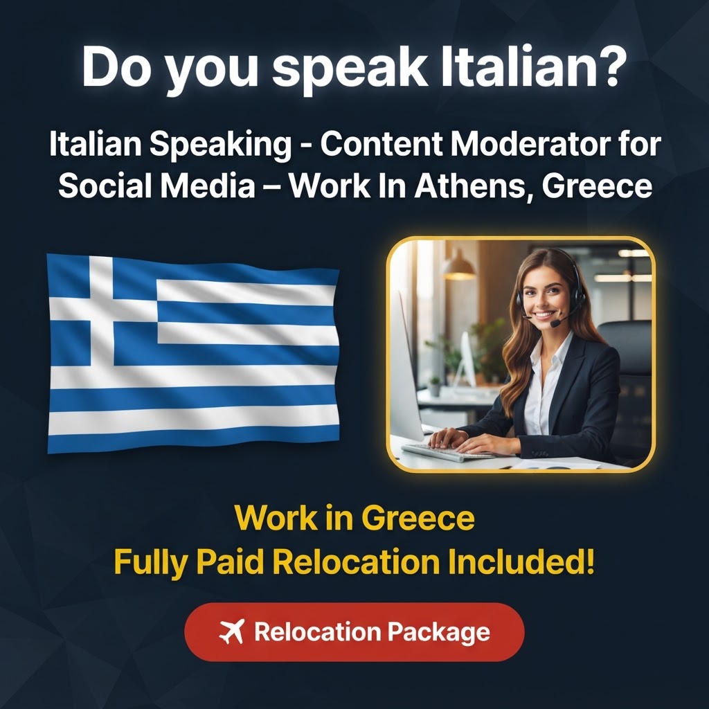 Italian Speaking - Content Moderator for Social Media – Work In Athens, Greece job in Greece - Mercier Consultancy