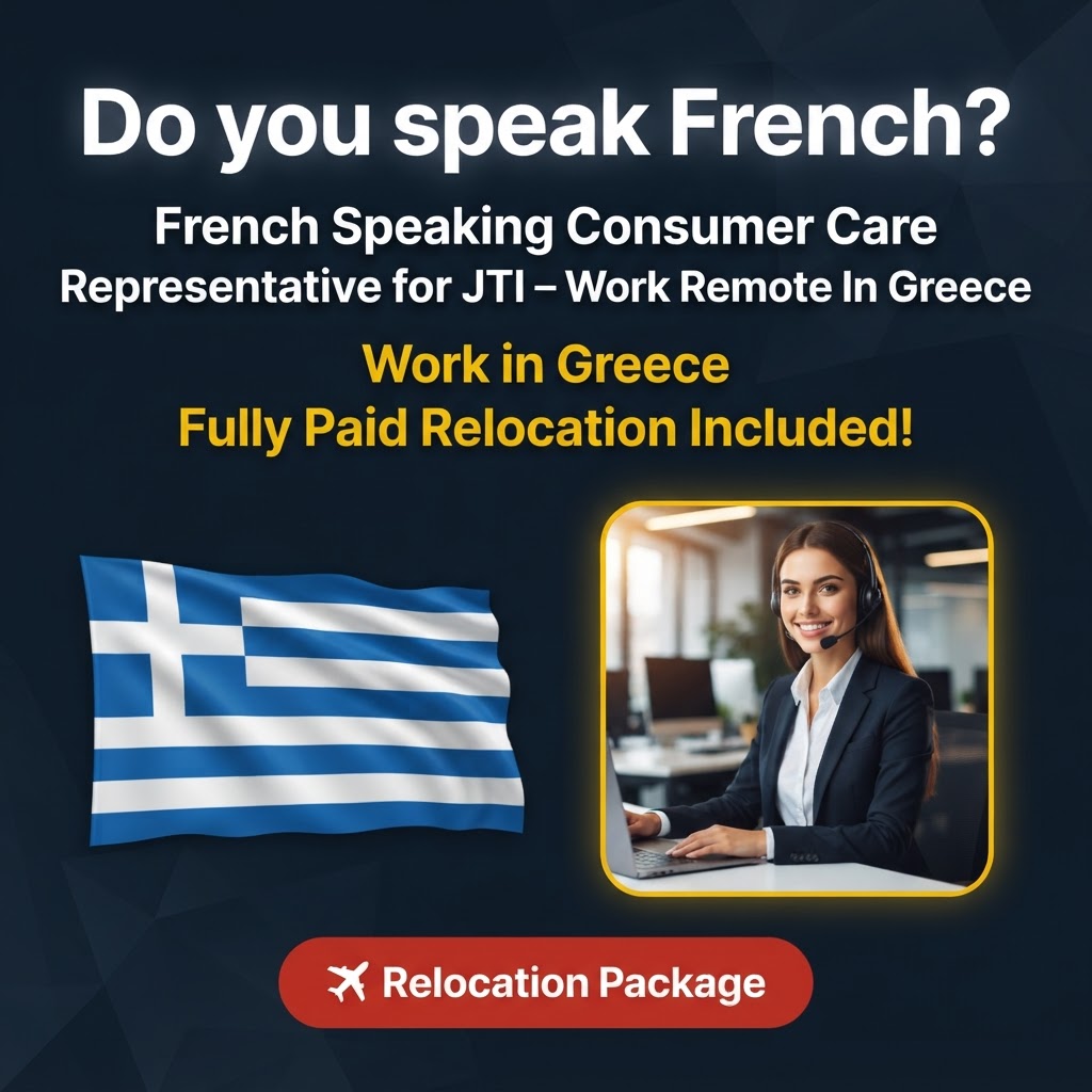 French Speaking Consumer Care Representative for JTI – Work Remote In Greece job in Greece - Mercier Consultancy