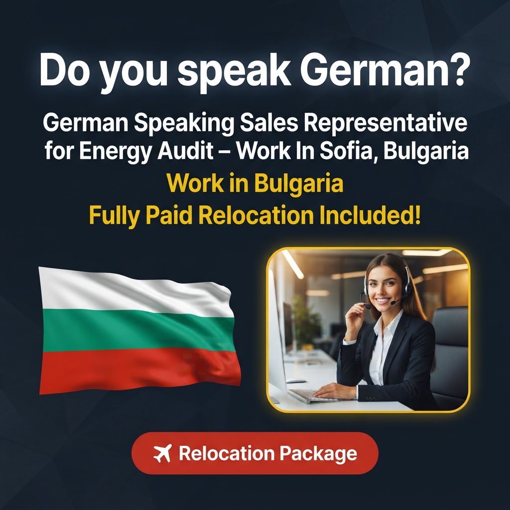 German Speaking Sales Representative for Energy Audit – Work In Sofia, Bulgaria job in Bulgaria - Mercier Consultancy