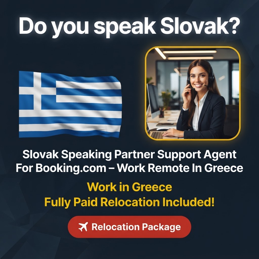 Slovak Speaking Partner Support Agent For Booking.com – Work Remote In Greece job in Greece - Mercier Consultancy