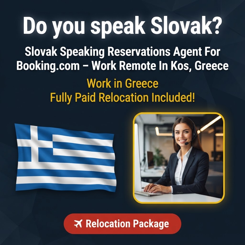 Slovak Speaking Reservations Agent For Booking.com – Work Remote In Kos, Greece job in Greece - Mercier Consultancy